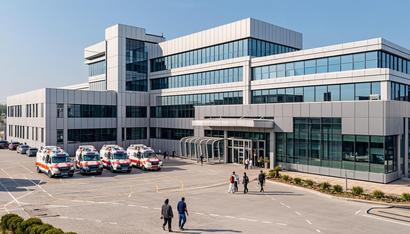 Modern hospital exterior
