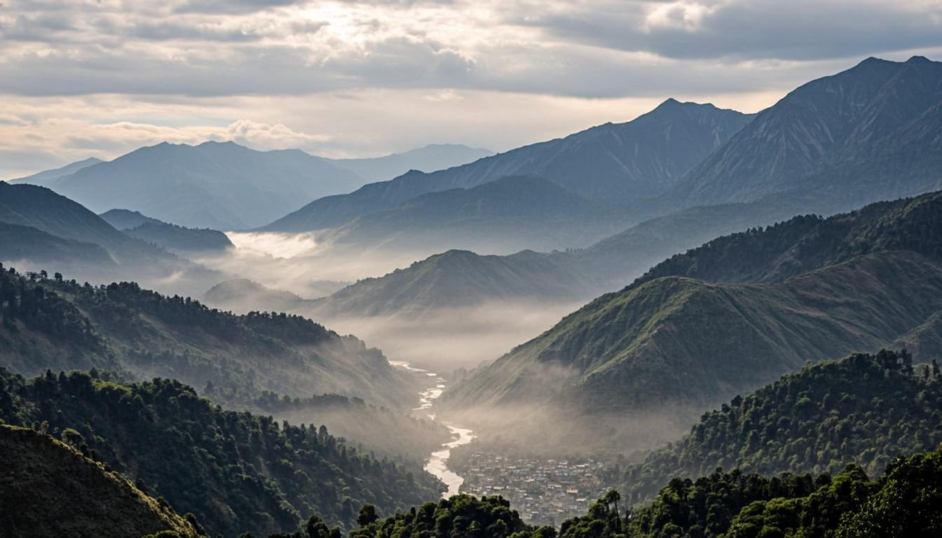 Misty mountains in Azad Kashmir